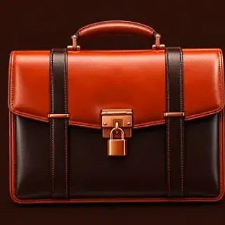 Locked leather briefcase — KatsuBet